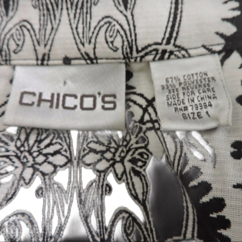 Chicos Black White Pattern Blazer - Picture 3 of 3